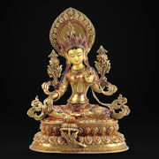 Green Tara Statue, Tibetan Buddhist Deity, 10/16/20 inch Copper Goddess of Compassion, Home Altar Decor, Spiritual Gift, Tibetan Artwork
