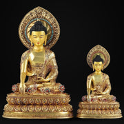 Handmade Nepal Akshobhya Buddha Statue, Copper Immovable Buddha for Home, Hand Chiseled Tibetan Art, Ritual Sculpture 10"/15"/20", Zen Gift
