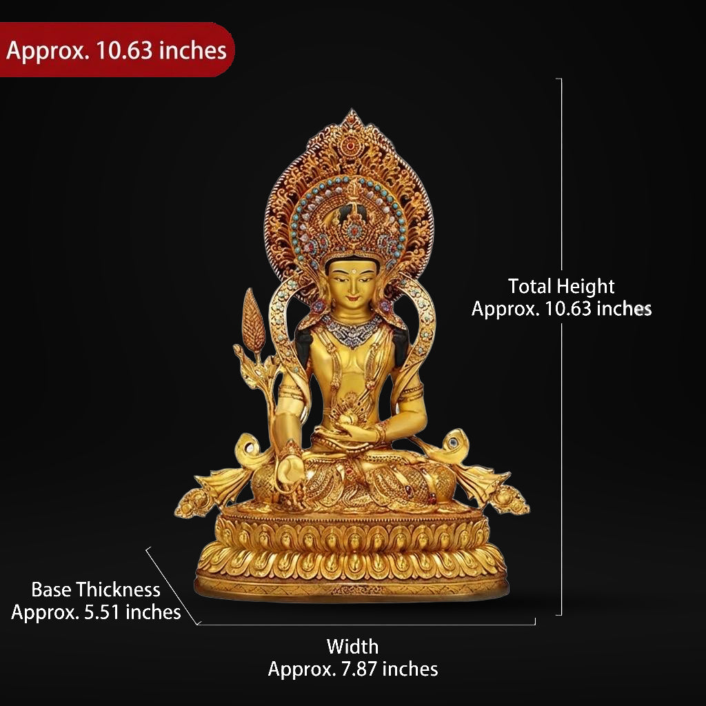 Nepal Handcrafted Ksitigarbha Bodhisattva Statue, Gilded Bronze Tibetan Buddha, Jizo Buddha Figurine, Buddhist Home Decor, Spiritual Gift