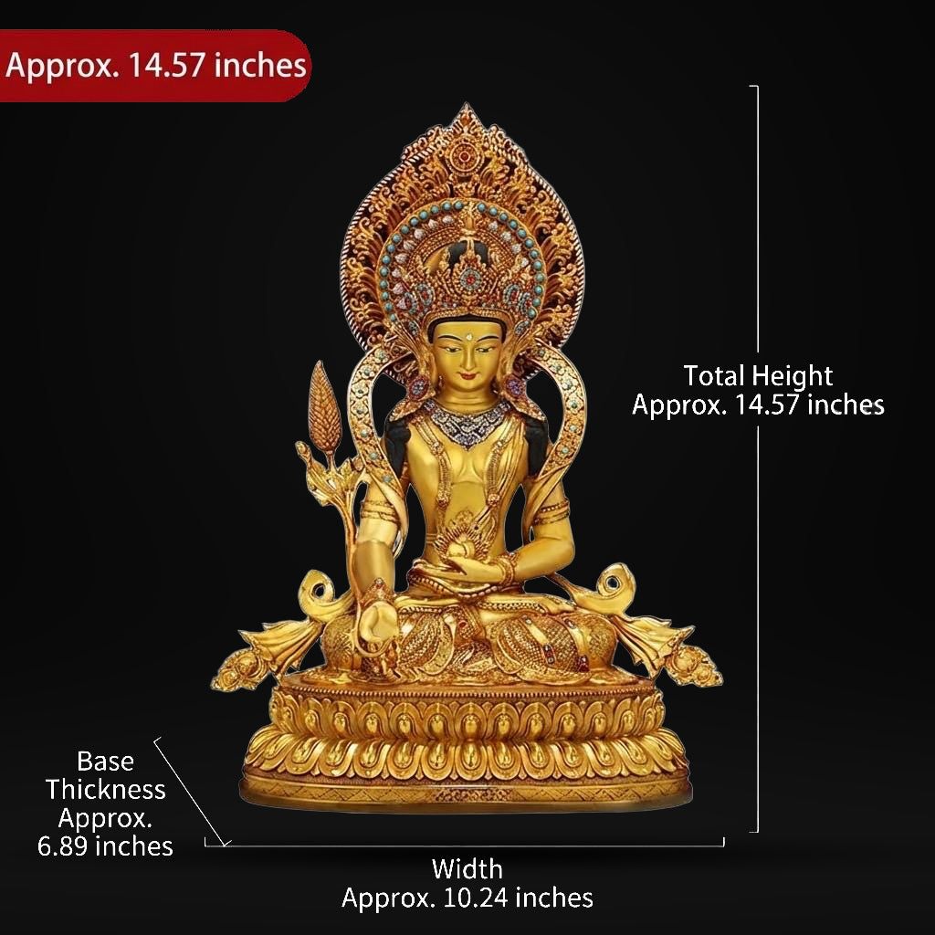 Nepal Handcrafted Ksitigarbha Bodhisattva Statue, Gilded Bronze Tibetan Buddha, Jizo Buddha Figurine, Buddhist Home Decor, Spiritual Gift