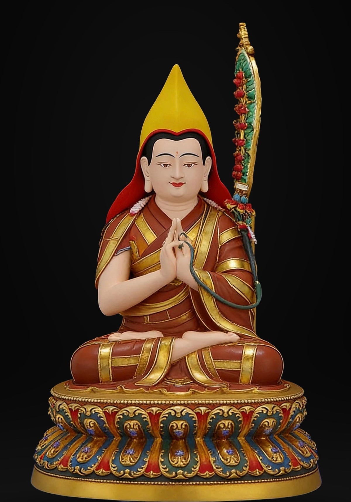 Hand-Painted Je Tsongkhapa Statue - Nepal Craft Copper Tibetan Buddha Figurine for Home Altar, Buddhist Art Decor, Gelug Founder
