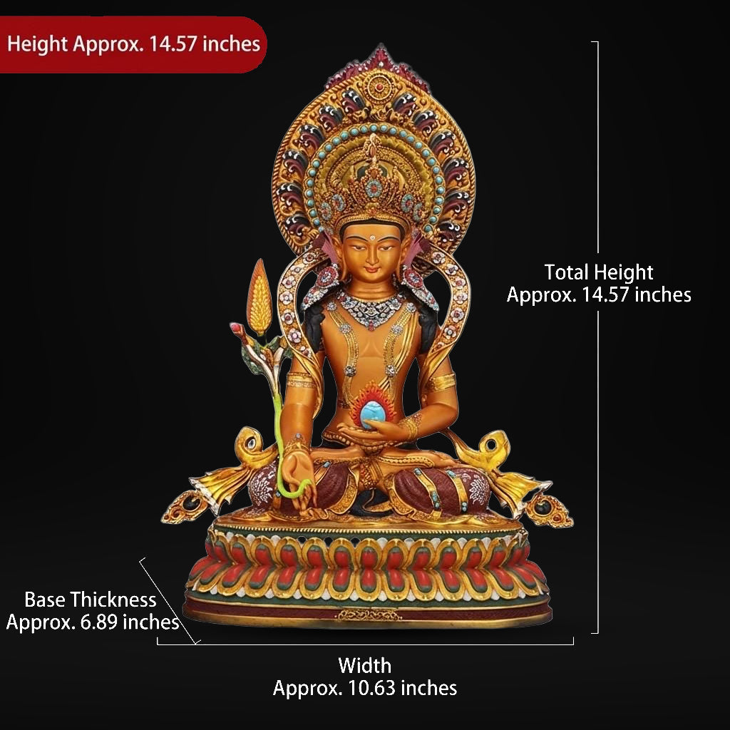 Painted Ksitigarbha Bodhisattva, Tibetan Gilded Copper Buddha Statue from Nepal, Earth Store Bodhisattva Altar Decor, Buddhist Ritual Art