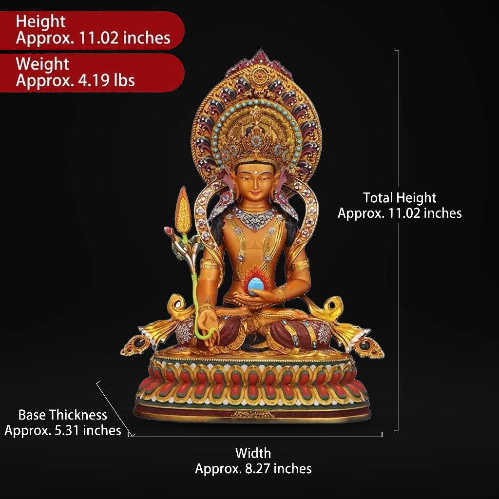 Painted Ksitigarbha Bodhisattva, Tibetan Gilded Copper Buddha Statue from Nepal, Earth Store Bodhisattva Altar Decor, Buddhist Ritual Art