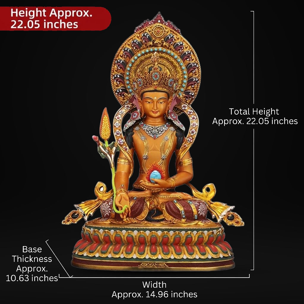 Painted Ksitigarbha Bodhisattva, Tibetan Gilded Copper Buddha Statue from Nepal, Earth Store Bodhisattva Altar Decor, Buddhist Ritual Art