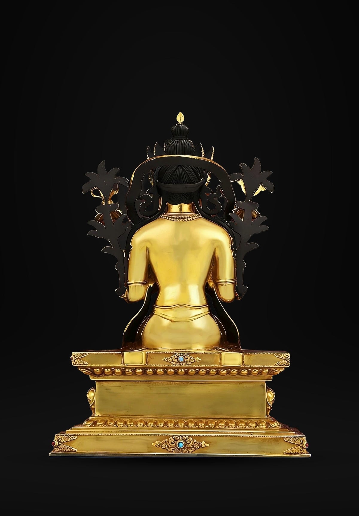 Nepalese Gilt Copper Maitreya Buddha Statue, Handcrafted Tibetan Jampa Future Buddha Sculpture, Buddhist Home Altar Decor