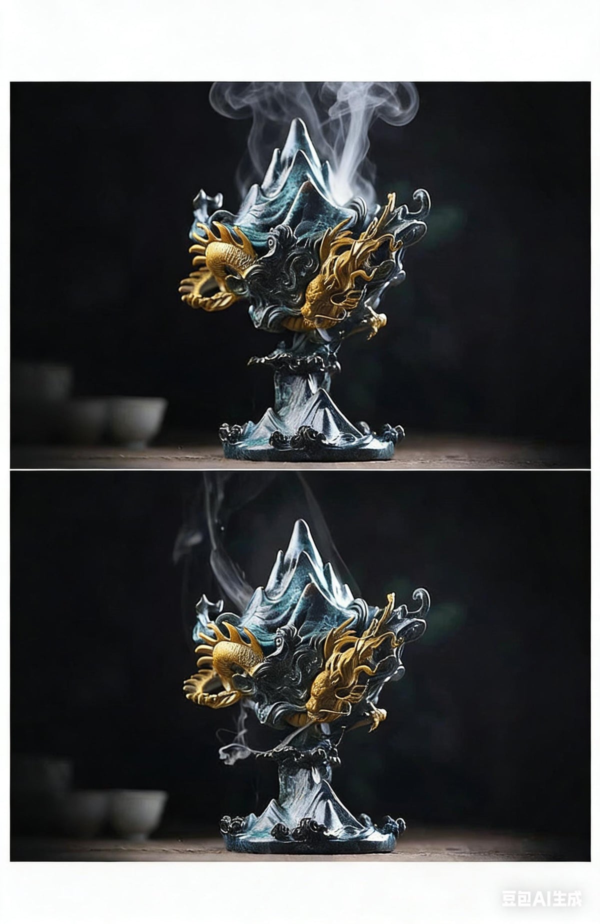 Large Dragon Incense Burner - Majestic Boshan Censer, Heavy Solid Copper, Sandalwood & Agarwood, Indoor Home Decor, Unique Chinese Art Gift
