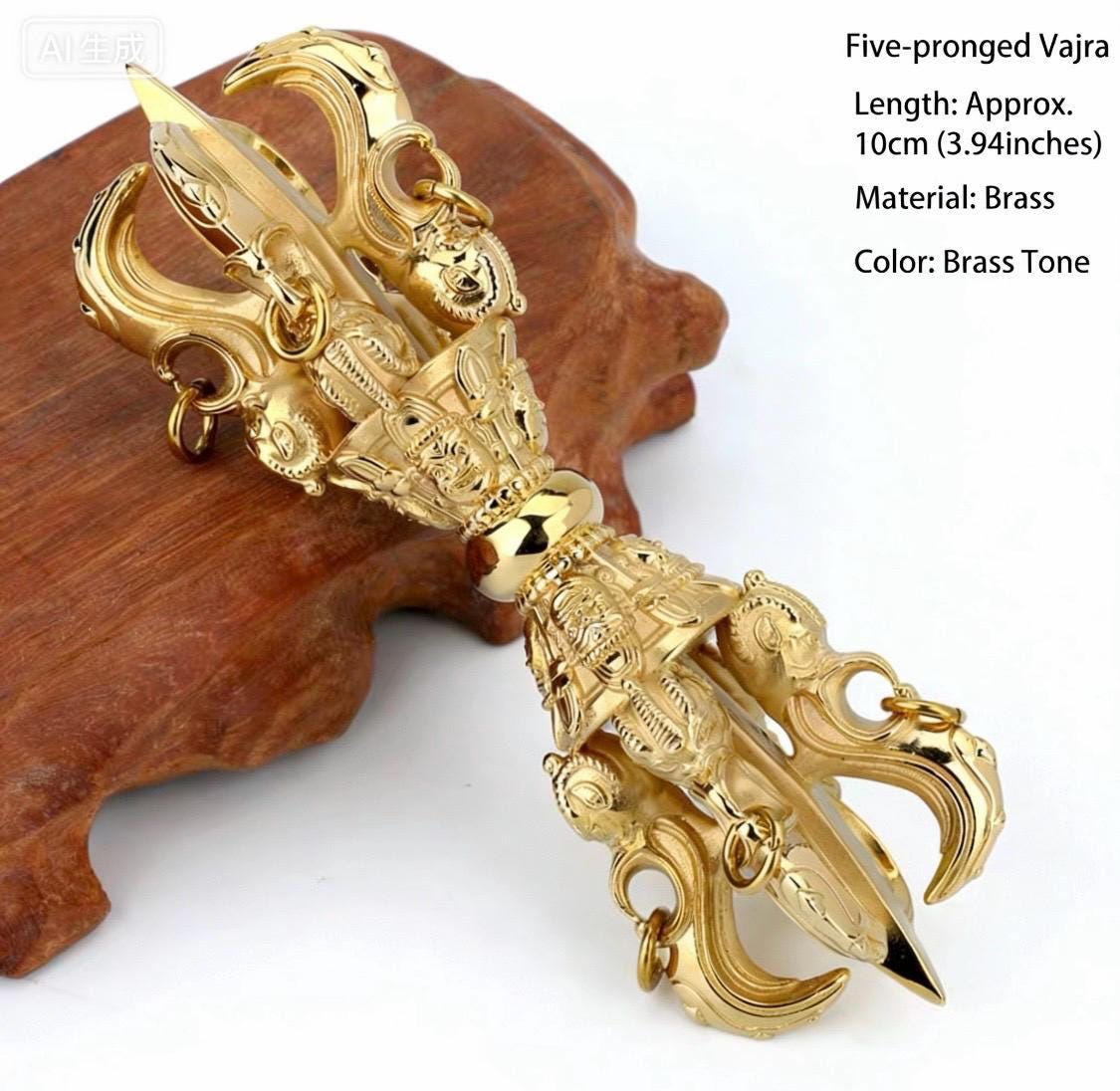 Handcrafted Brass Vajra Dorje: Tibetan Buddhist Ritual Tool