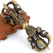 Handcrafted Brass closed Vajra Dorje: Tibetan Buddhist Ritual Tool