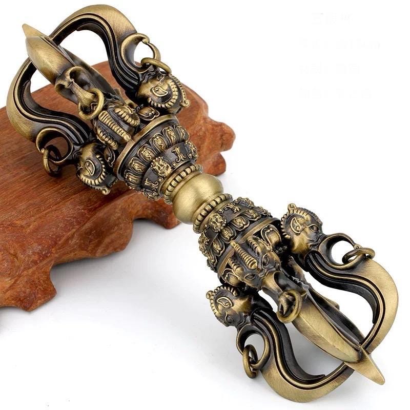 Handcrafted Brass closed Vajra Dorje: Tibetan Buddhist Ritual Tool