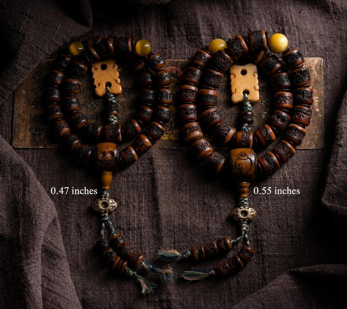 Genuine Tibetan Yak Bone Mala Bracelet for Men, Vintage Double Loop Bead Bracelet, Buddhist Prayer Beads, Unique Gift for Him