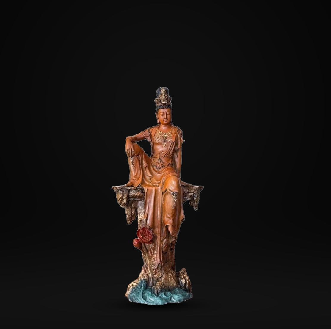 Solid Brass Guanyin Statue, Buddhist Avalokiteshvara Sculpture, Zen Home Decor, Mindfulness Meditation Altar, Feng Shui Gift, Bodhisattva