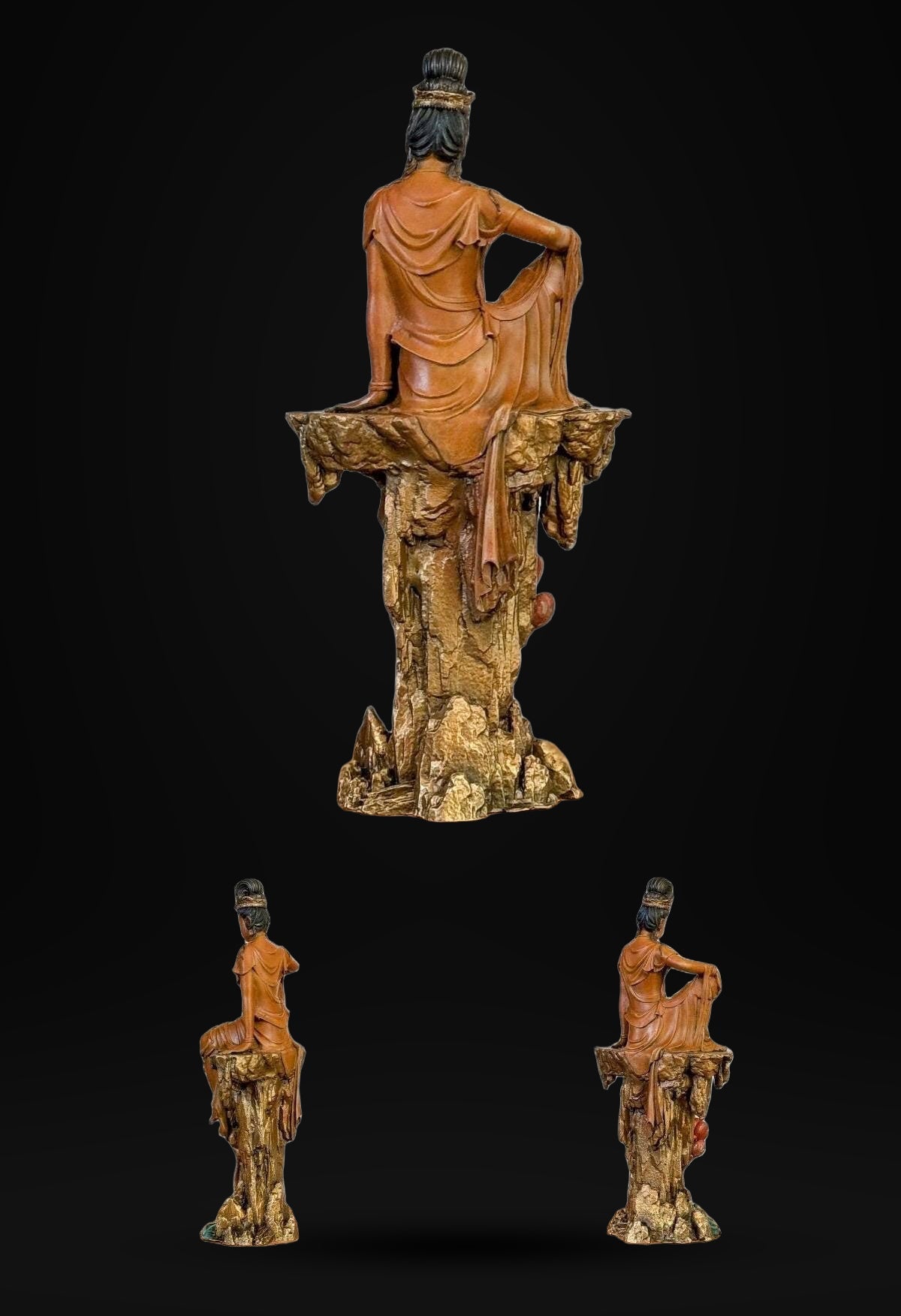 Solid Brass Guanyin Statue, Buddhist Avalokiteshvara Sculpture, Zen Home Decor, Mindfulness Meditation Altar, Feng Shui Gift, Bodhisattva