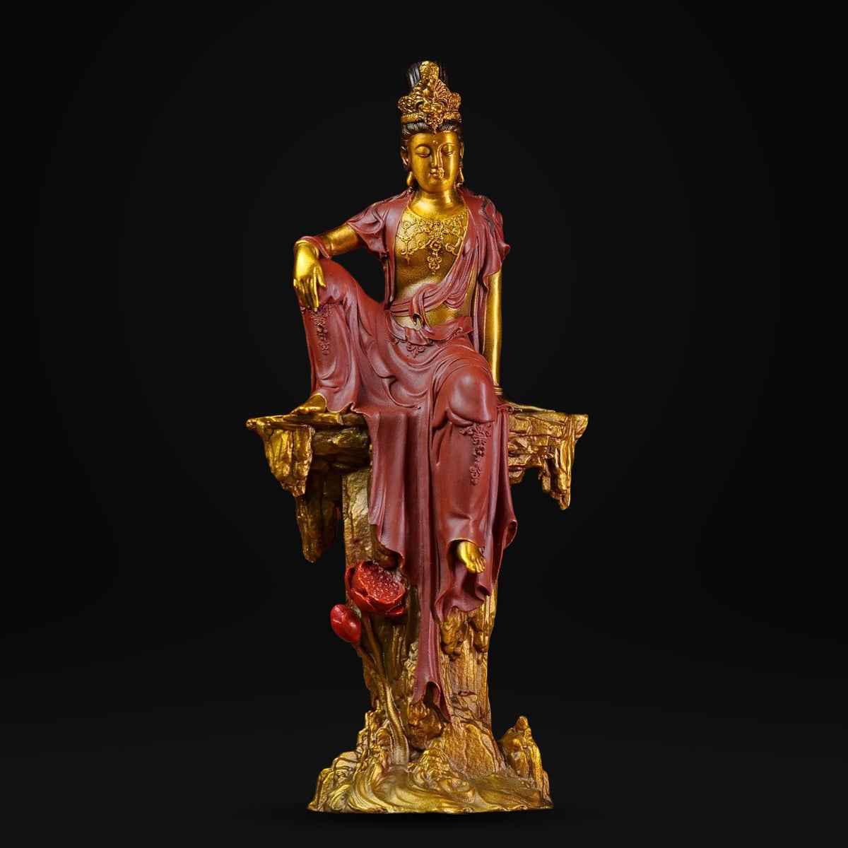 Solid Brass Guanyin Statue, Buddhist Avalokiteshvara Sculpture, Zen Home Decor, Mindfulness Meditation Altar, Feng Shui Gift, Bodhisattva