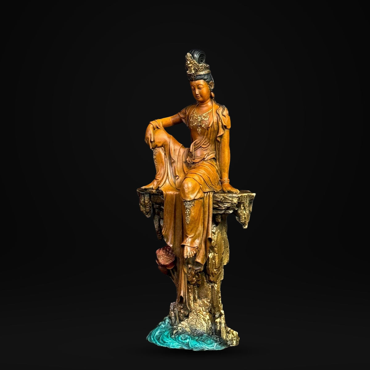 Solid Brass Guanyin Statue, Buddhist Avalokiteshvara Sculpture, Zen Home Decor, Mindfulness Meditation Altar, Feng Shui Gift, Bodhisattva