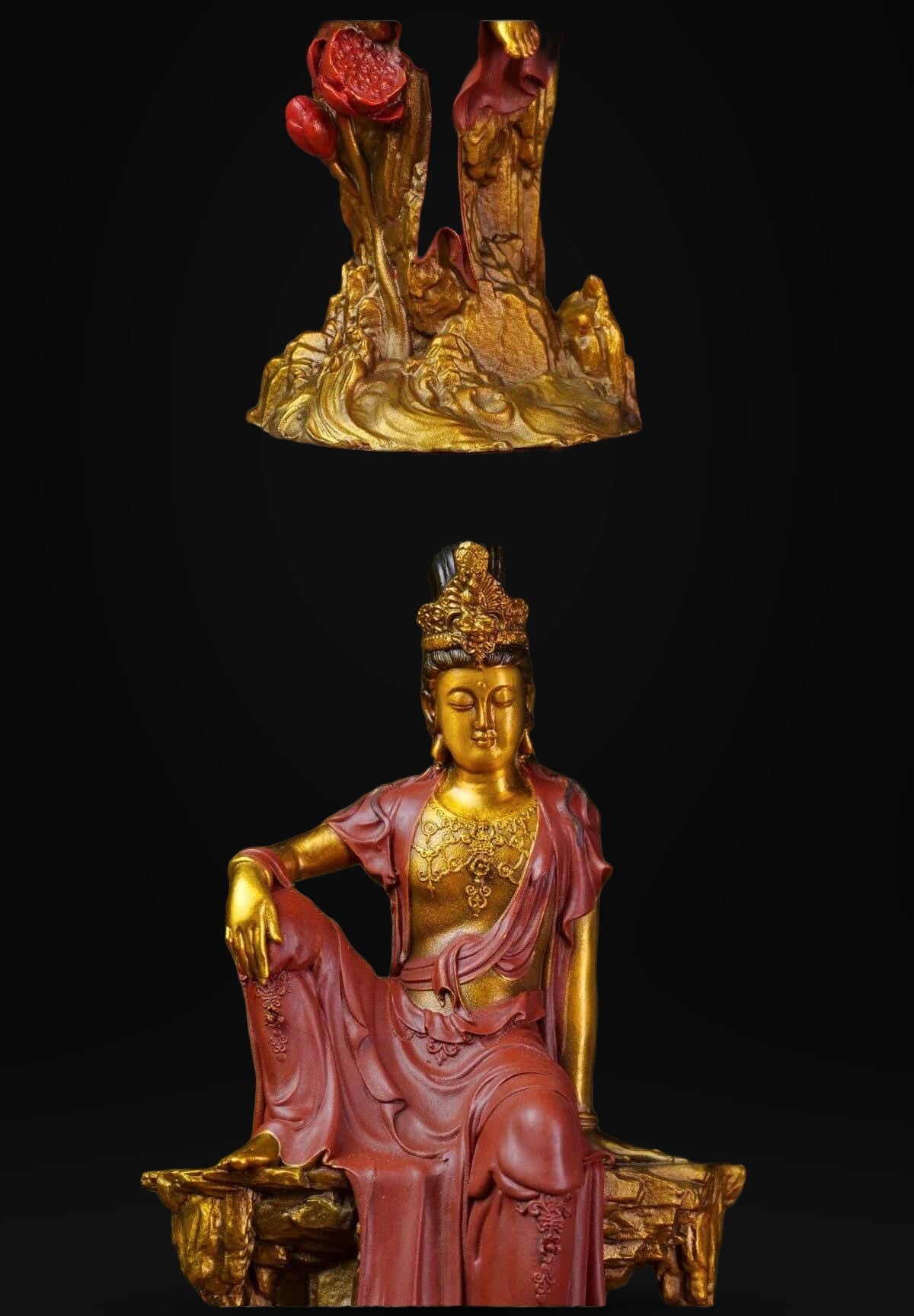 Solid Brass Guanyin Statue, Buddhist Avalokiteshvara Sculpture, Zen Home Decor, Mindfulness Meditation Altar, Feng Shui Gift, Bodhisattva