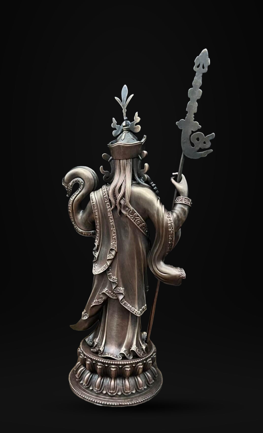 Padmasambhava Statue, Solid Brass Standing Guru Rinpoche, Nepalese Tibetan Buddhist Altar Sculpture, Himalayan Art Home Shrine Decor