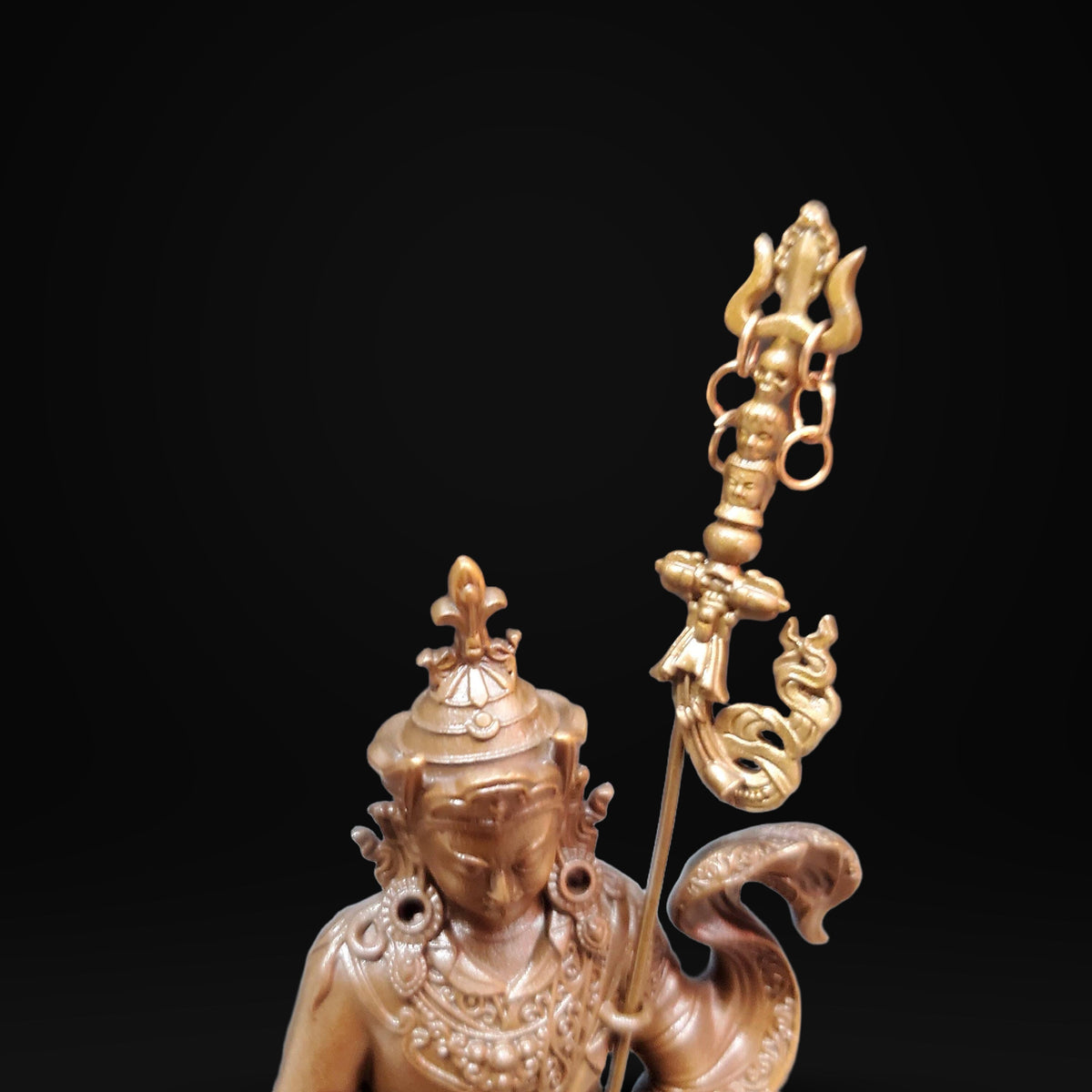 Padmasambhava Statue, Solid Brass Standing Guru Rinpoche, Nepalese Tibetan Buddhist Altar Sculpture, Himalayan Art Home Shrine Decor