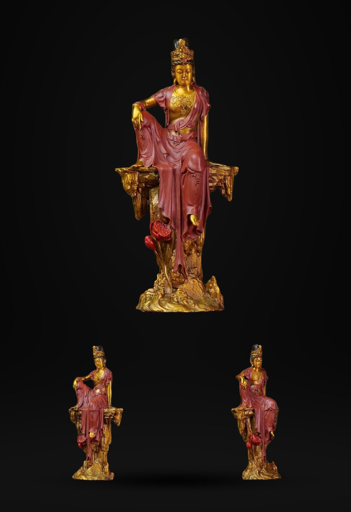 Solid Brass Guanyin Statue, Buddhist Avalokiteshvara Sculpture, Zen Home Decor, Mindfulness Meditation Altar, Feng Shui Gift, Bodhisattva