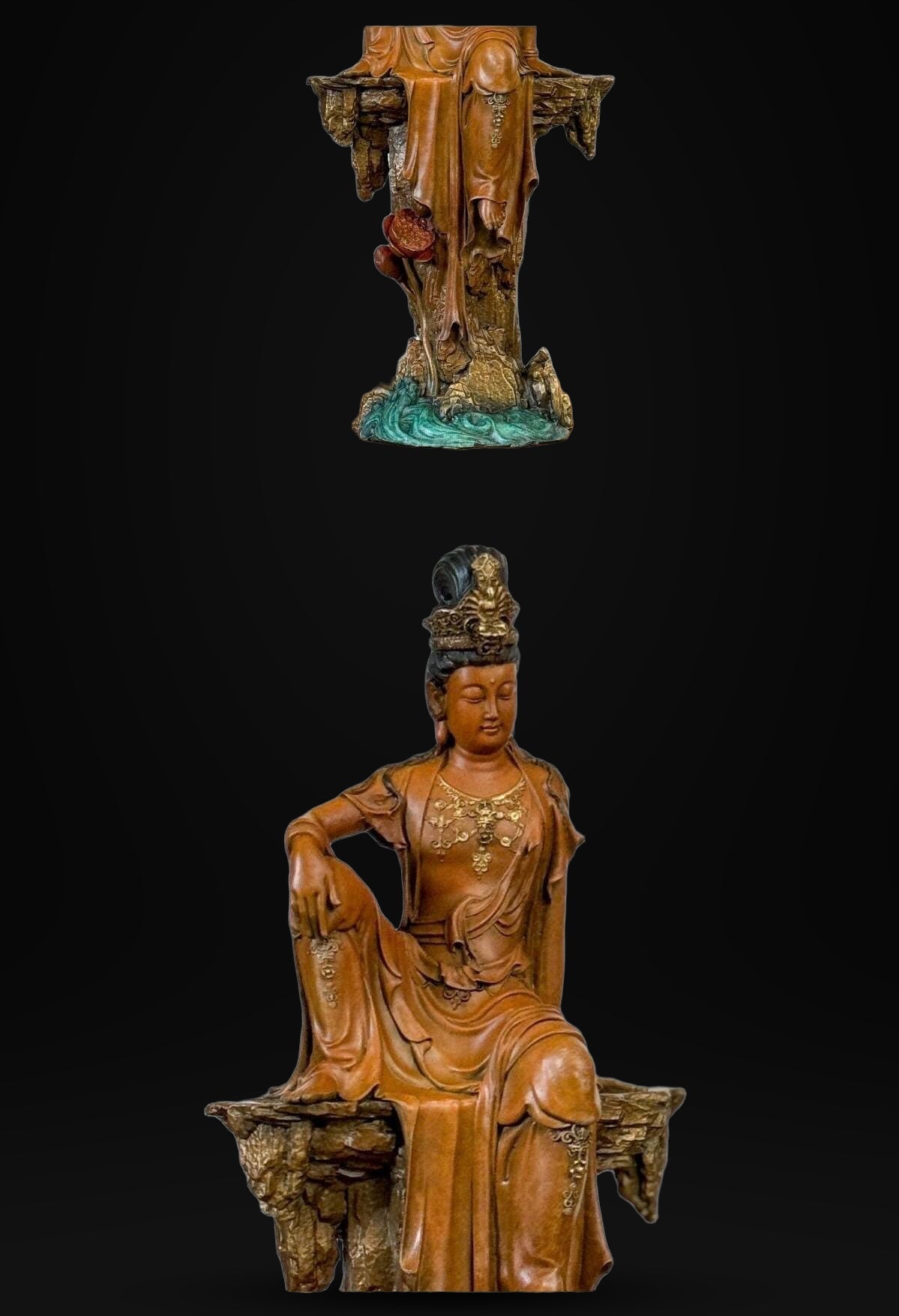 Solid Brass Guanyin Statue, Buddhist Avalokiteshvara Sculpture, Zen Home Decor, Mindfulness Meditation Altar, Feng Shui Gift, Bodhisattva