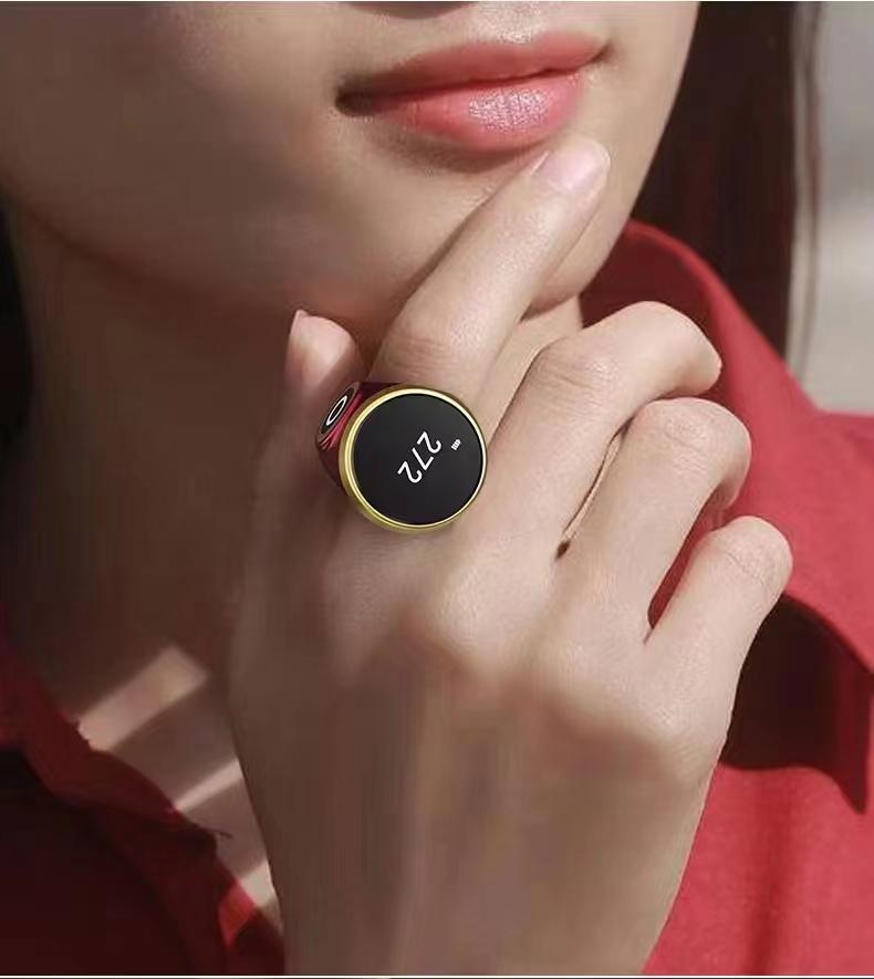 Tibetan Digital Tally Counter Ring, Touch Screen Rechargeable Clicker, Waterproof Buddhist Prayer Tracker, Ethnic Style Meditation Gift