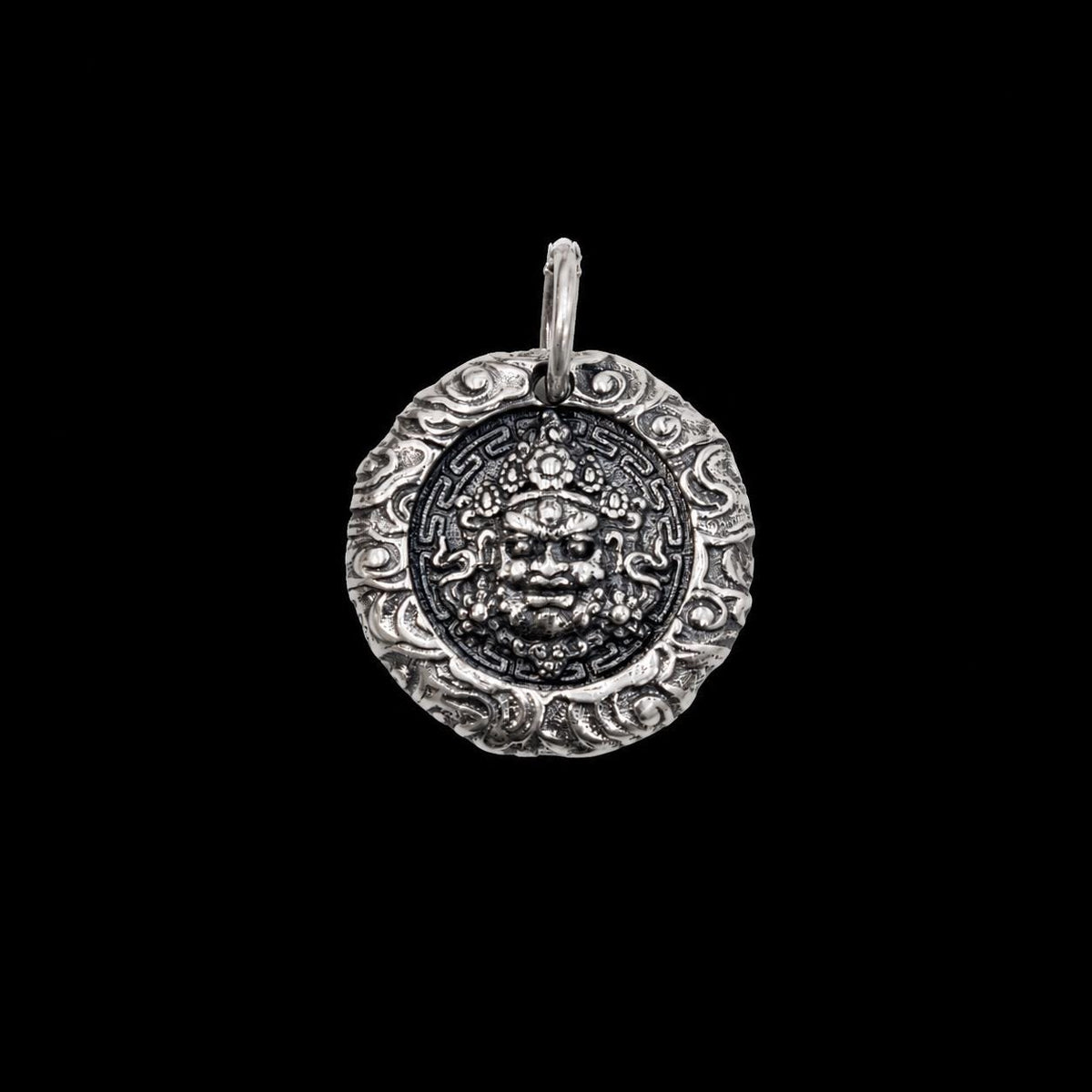 Dzambhala Pendant Necklace Gothic Titanium Steel Jewelry Vintage Wealth God Amulet Buddhist Mascot Unique Punk Choker Gift Unisex Goth