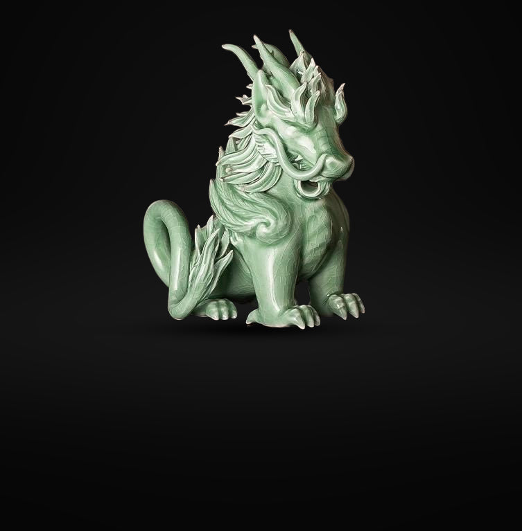 Funny Pixiu Qilin Tea Pet Jingdezhen Ceramic, Quirky Feng Shui Decor, Cute Kylin Tea Companion, Good Luck Wealth Wealth Charm Office Gift
