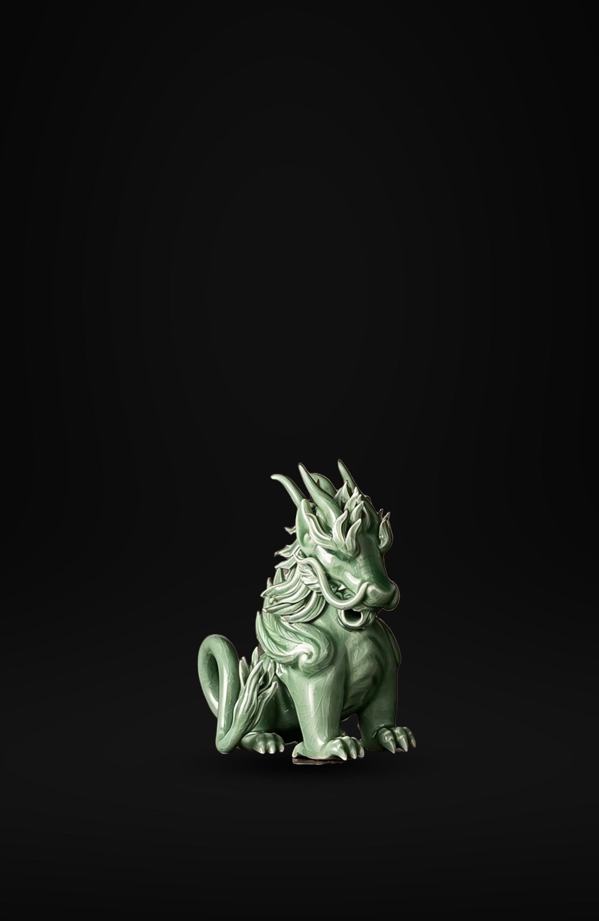 Funny Pixiu Qilin Tea Pet Jingdezhen Ceramic, Quirky Feng Shui Decor, Cute Kylin Tea Companion, Good Luck Wealth Wealth Charm Office Gift