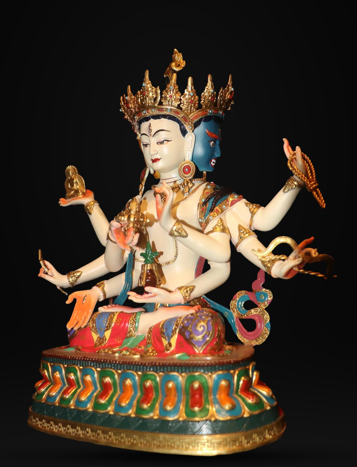 Handcrafted Ushnishavijaya (Namgyalma) Statue – Tibetan Buddhist Long Life Goddess | Copper Buddhist Altar Statue | Meditation Shrine Deco
