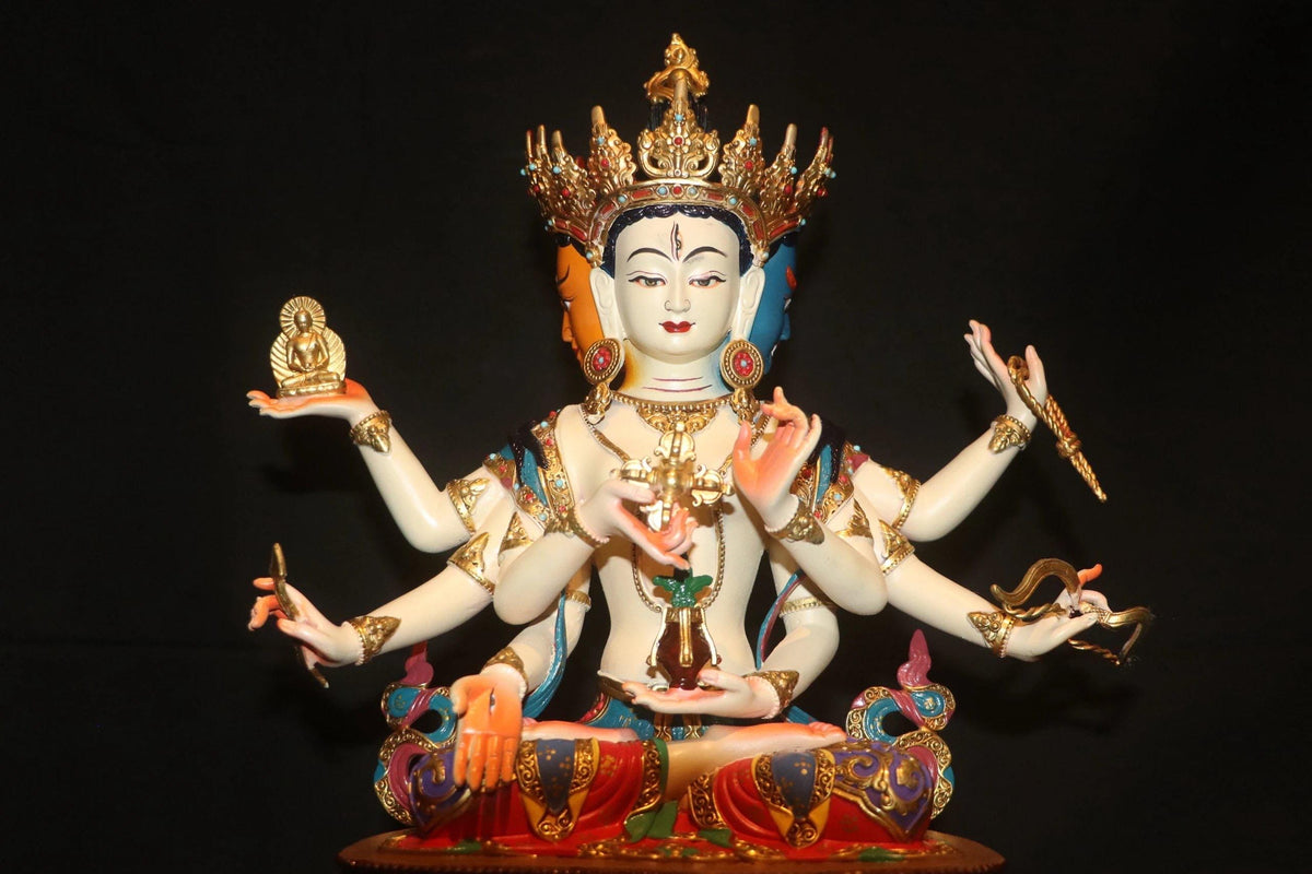 Handcrafted Ushnishavijaya (Namgyalma) Statue – Tibetan Buddhist Long Life Goddess | Copper Buddhist Altar Statue | Meditation Shrine Deco