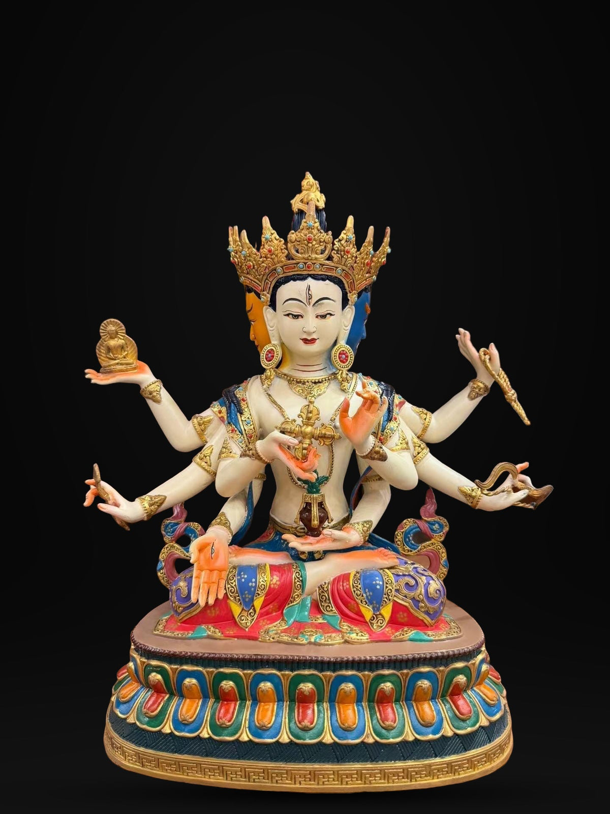 Handcrafted Ushnishavijaya (Namgyalma) Statue – Tibetan Buddhist Long Life Goddess | Copper Buddhist Altar Statue | Meditation Shrine Deco