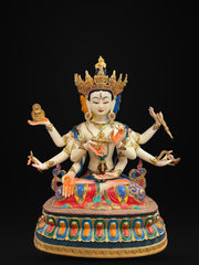 Handcrafted Ushnishavijaya (Namgyalma) Statue – Tibetan Buddhist Long Life Goddess | Copper Buddhist Altar Statue | Meditation Shrine Deco