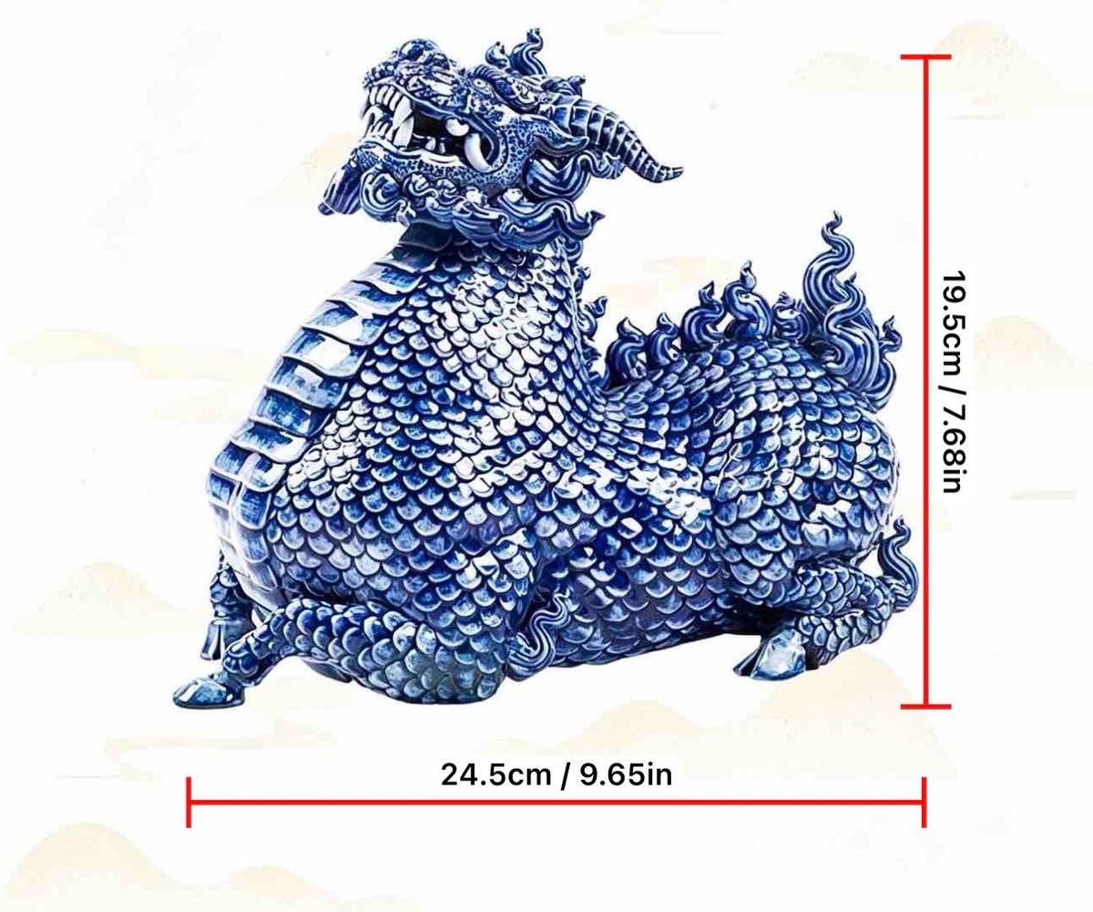 Jingdezhen Ceramic Water Qilin Tea Pet Incense Burner, Creative Mythical Beast Statue, Oriental Home Office Desk Decor Wealth Gift
