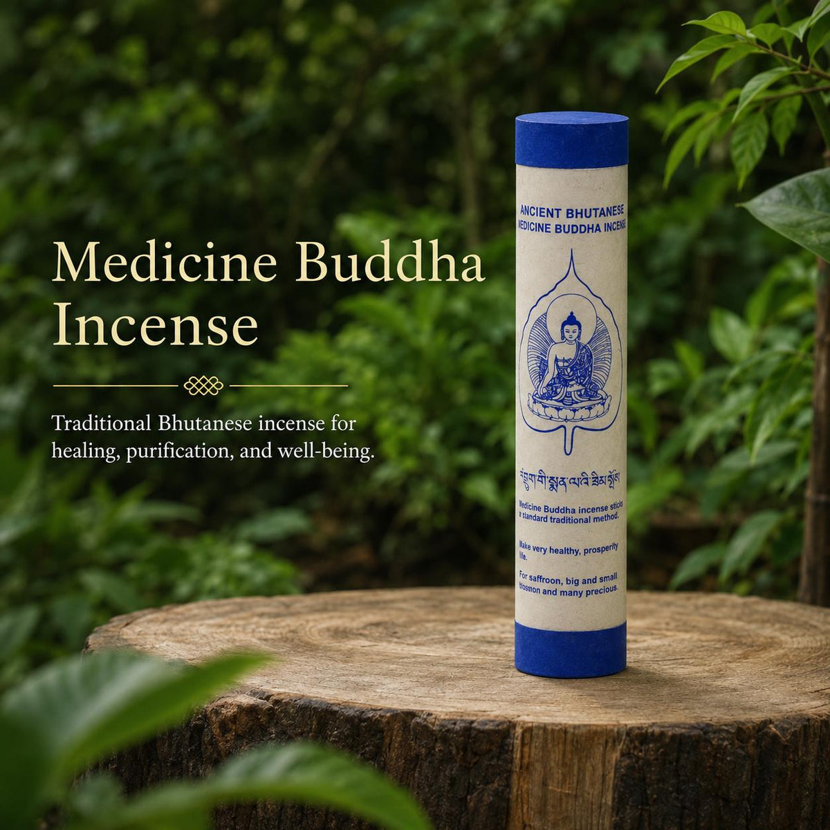 Traditional Bhutanese Medicine Buddha Incense | Natural Herbal Incense | Handmade Buddhist Meditation Incense | 30 Sticks
