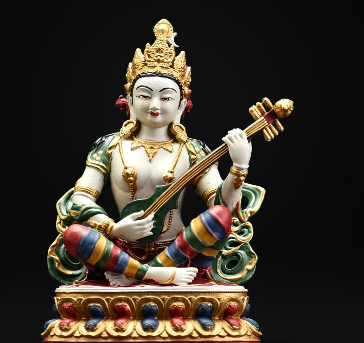Painted Solid Copper Kagyu Mahakala Statue 11cm, Handcrafted Tibetan Buddhist Guardian Deity, Portable Vajrayana Altar Decor Gift