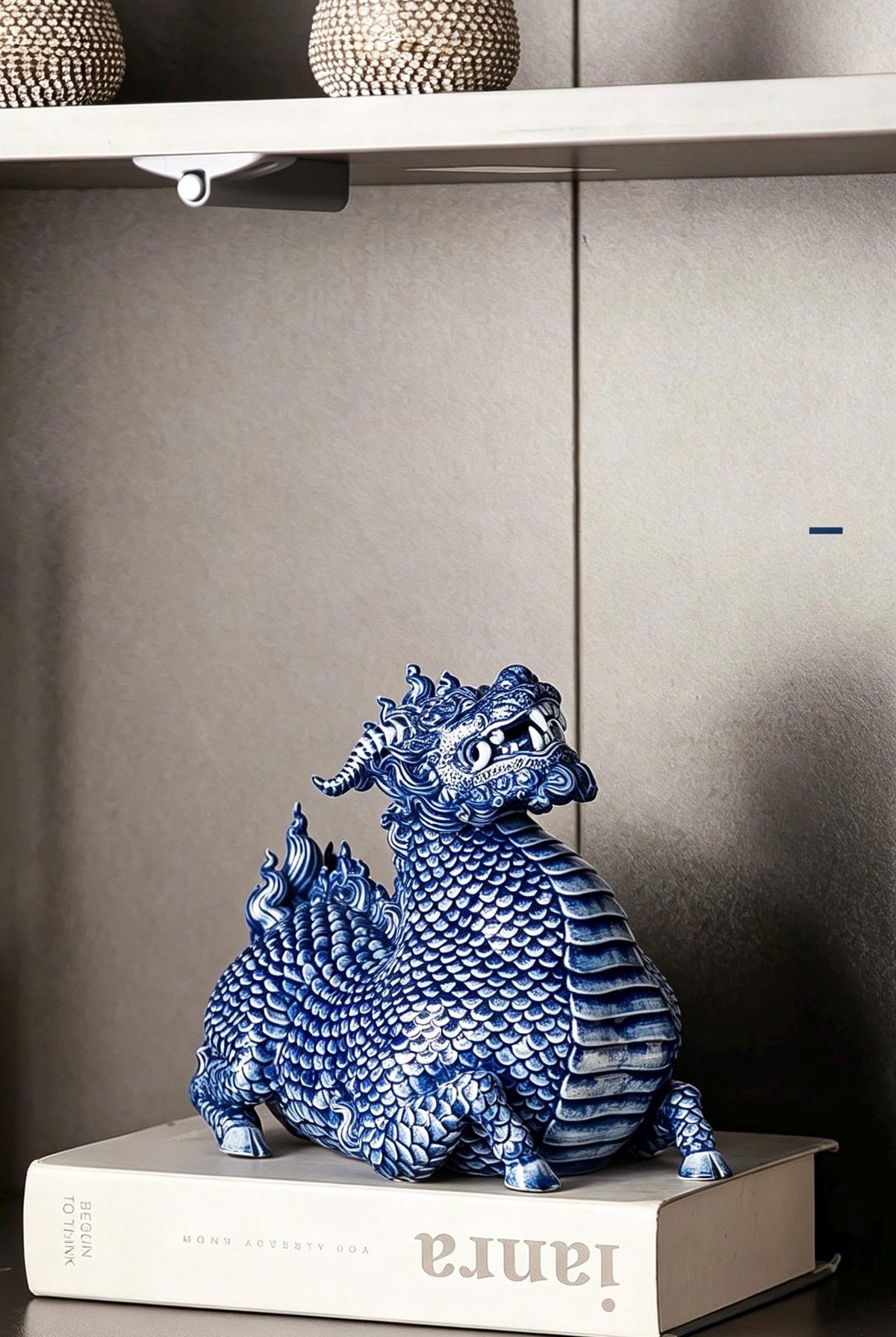Jingdezhen Ceramic Water Qilin Tea Pet Incense Burner, Creative Mythical Beast Statue, Oriental Home Office Desk Decor Wealth Gift