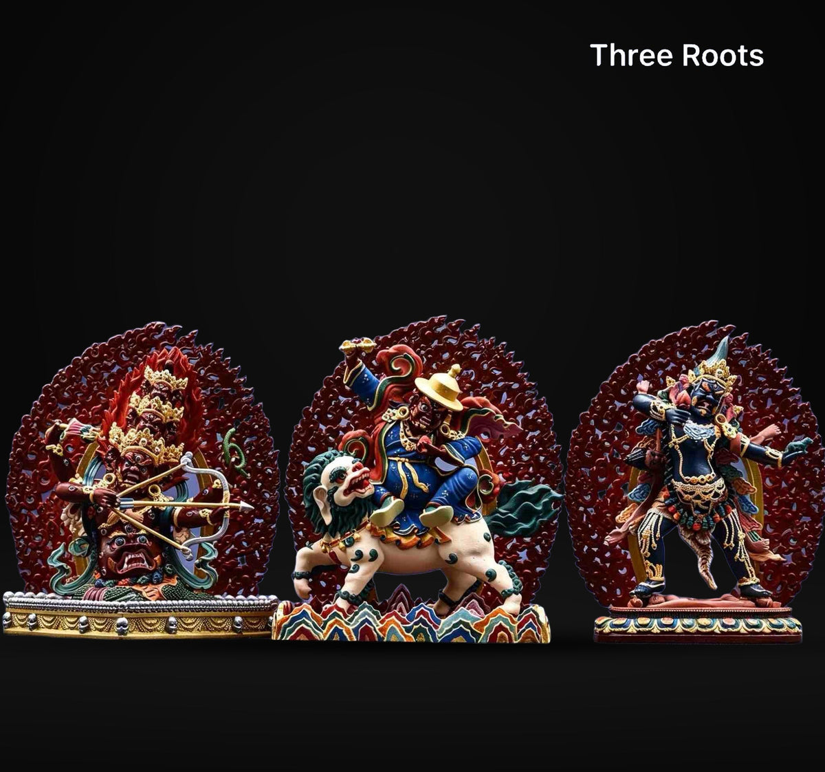 Painted Solid Copper Hayagriva Statue 15cm, Handcrafted Tibetan Buddhist Wrathful Guardian Deity, Vajrayana Altar Decor Gift
