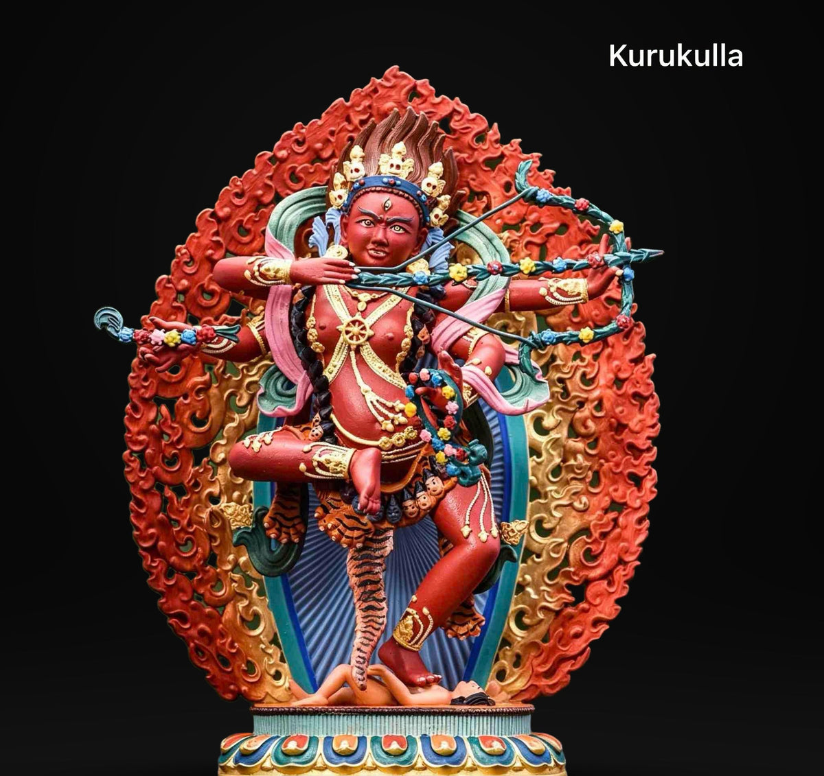 Painted Solid Copper Hayagriva Statue 15cm, Handcrafted Tibetan Buddhist Wrathful Guardian Deity, Vajrayana Altar Decor Gift
