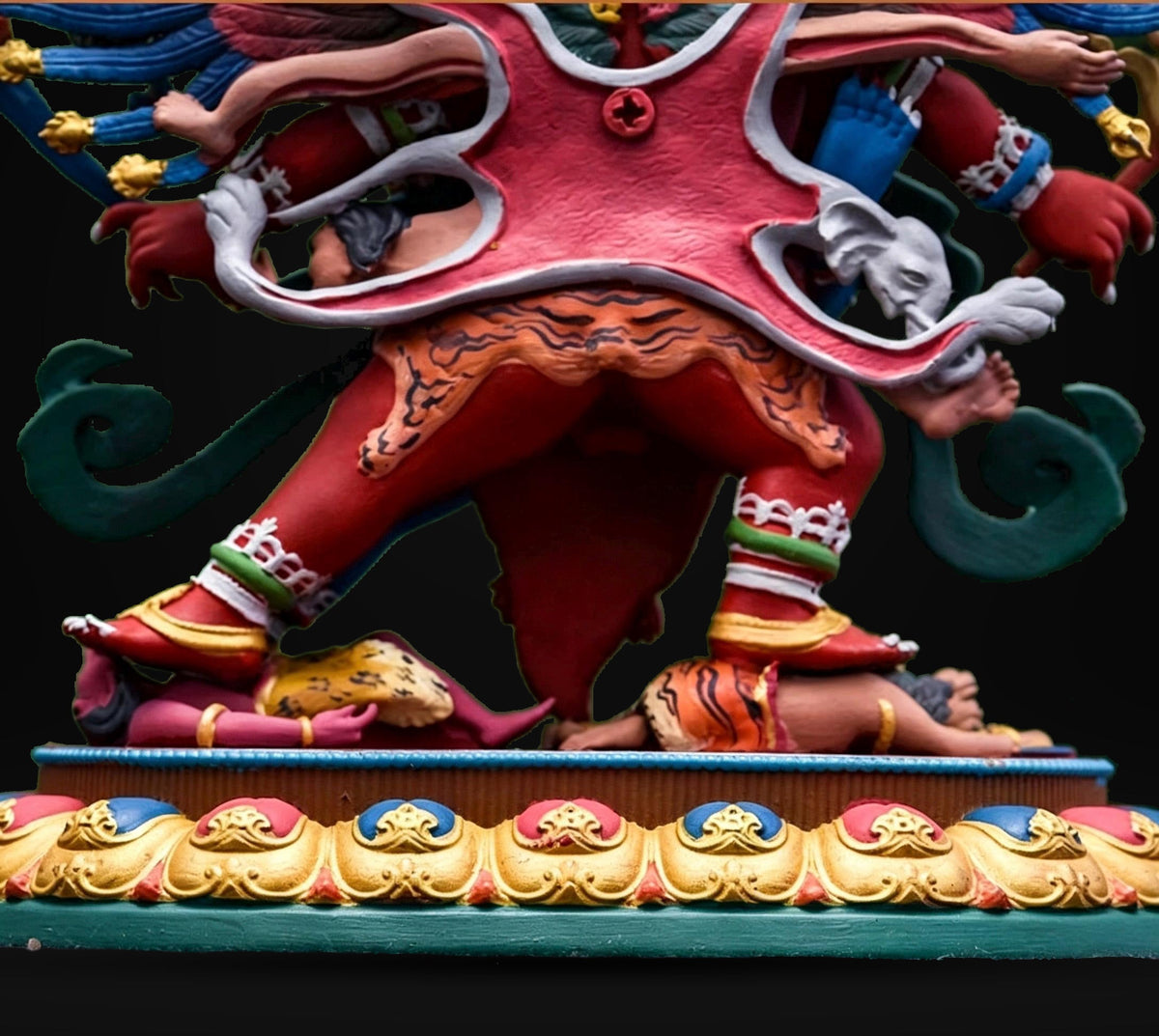 Painted Solid Copper Hayagriva Statue 15cm, Handcrafted Tibetan Buddhist Wrathful Guardian Deity, Vajrayana Altar Decor Gift