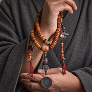 EverestArtStudios 108-Bead Yak Bone Mala Necklace, 12mm Tibetan-Style Prayer Beads, Counters and Pendants