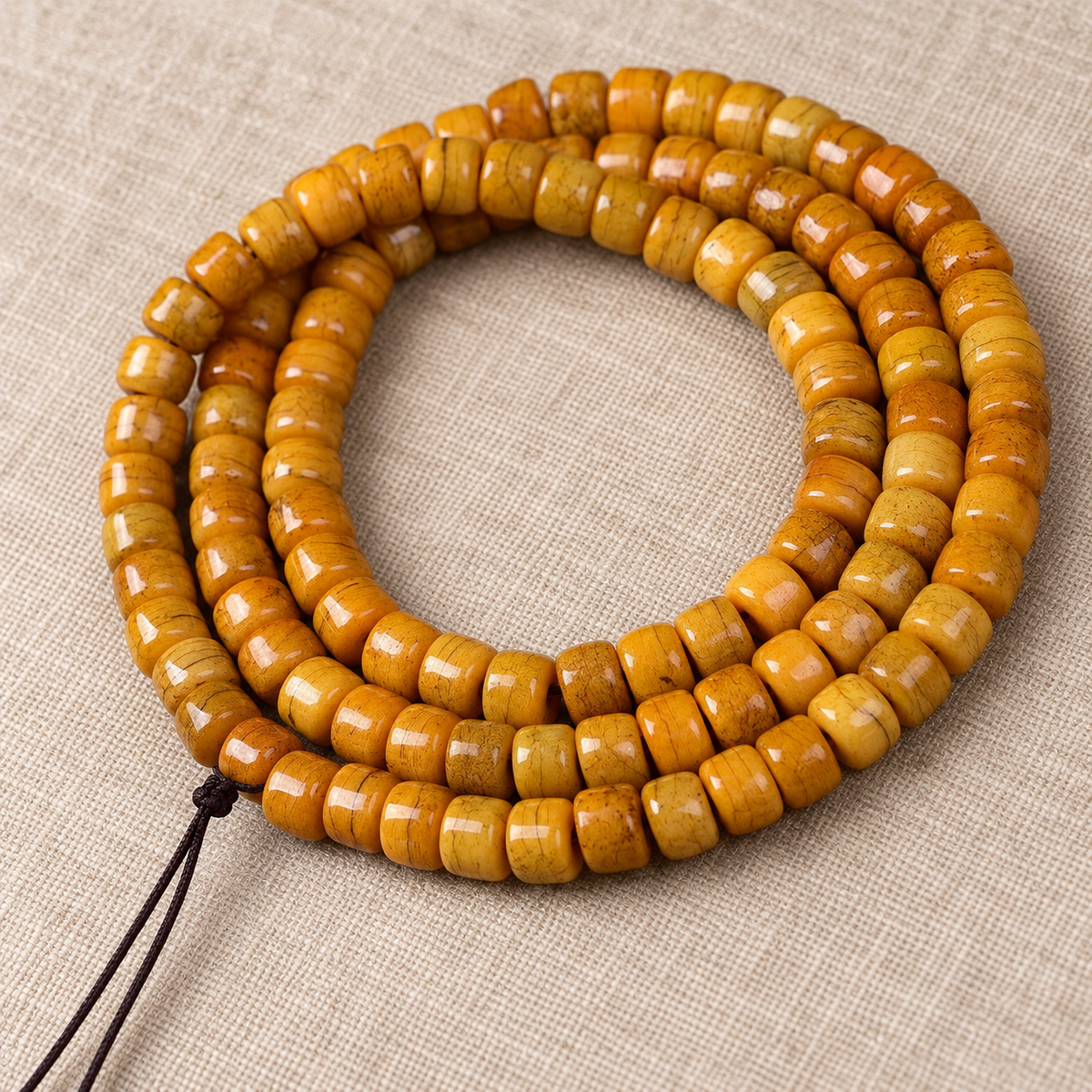Tibetan mala — cord detail