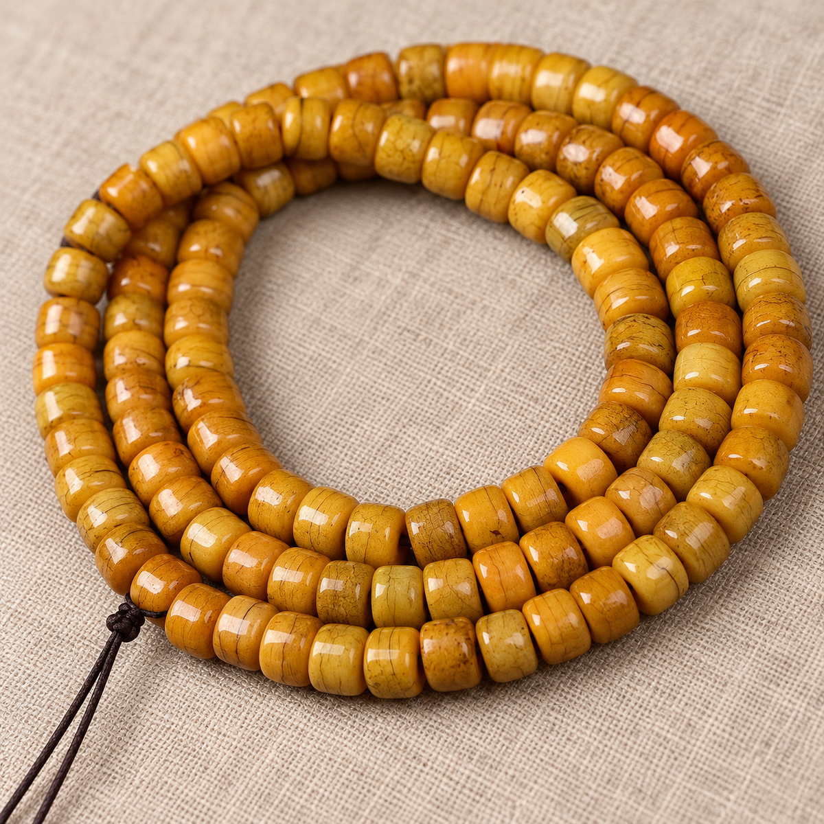 Tibetan mala — grain detail