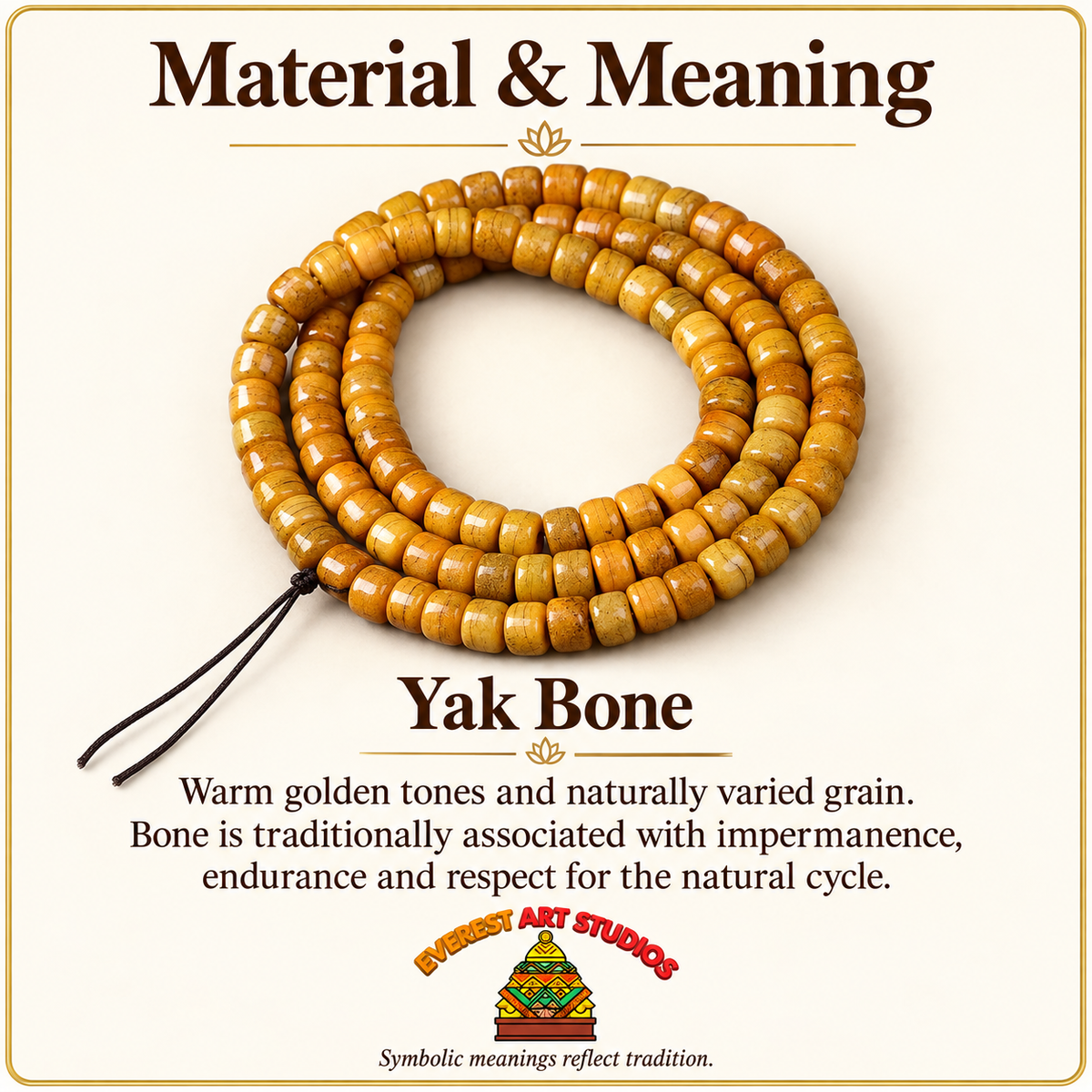Tibetan mala — materials meaning