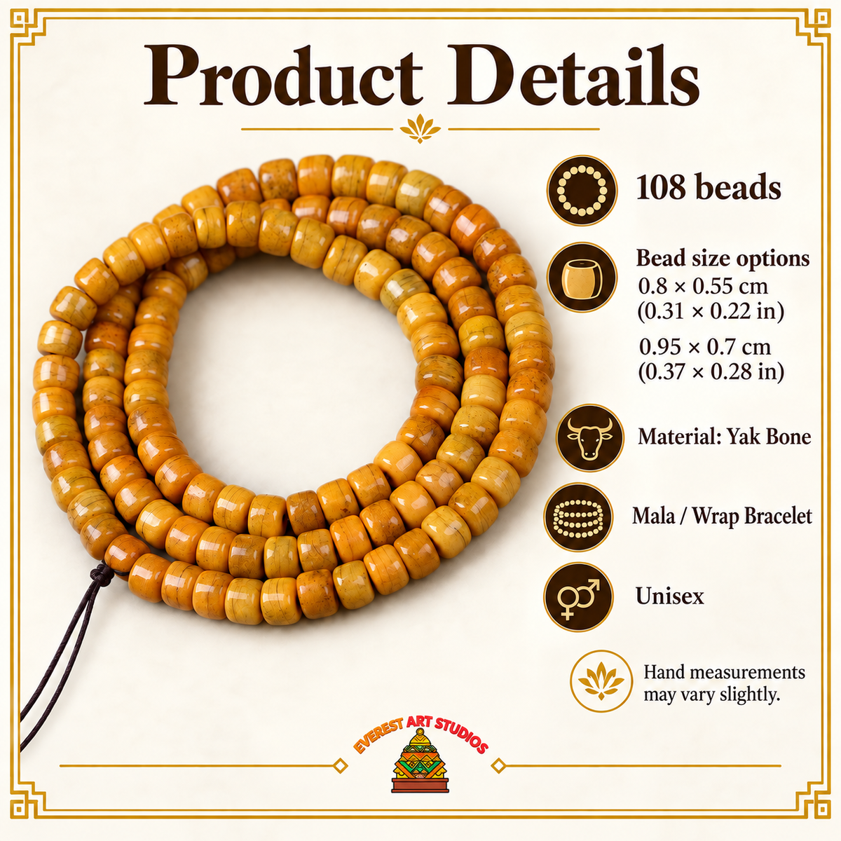 Tibetan mala — specifications
