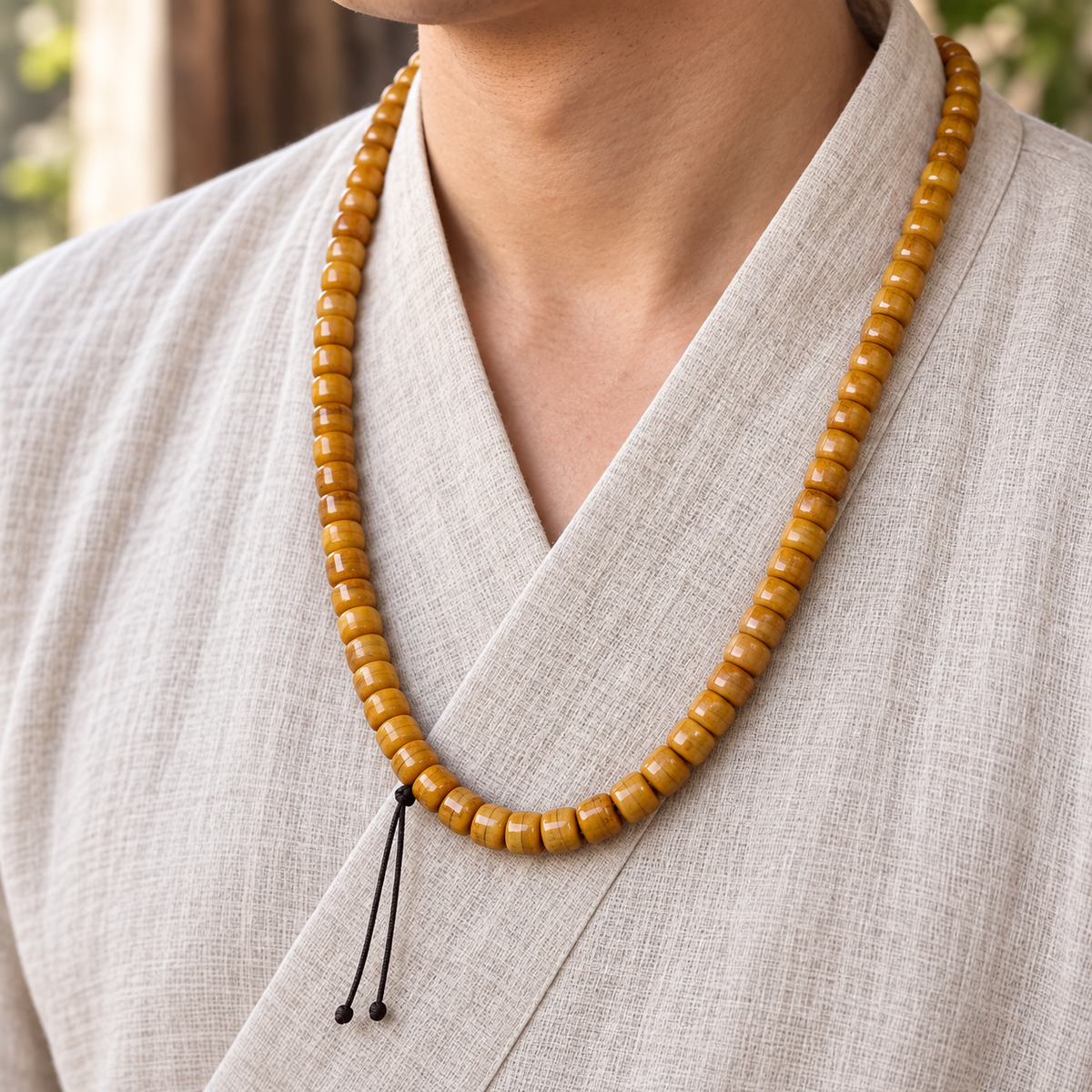 Tibetan mala — linen side