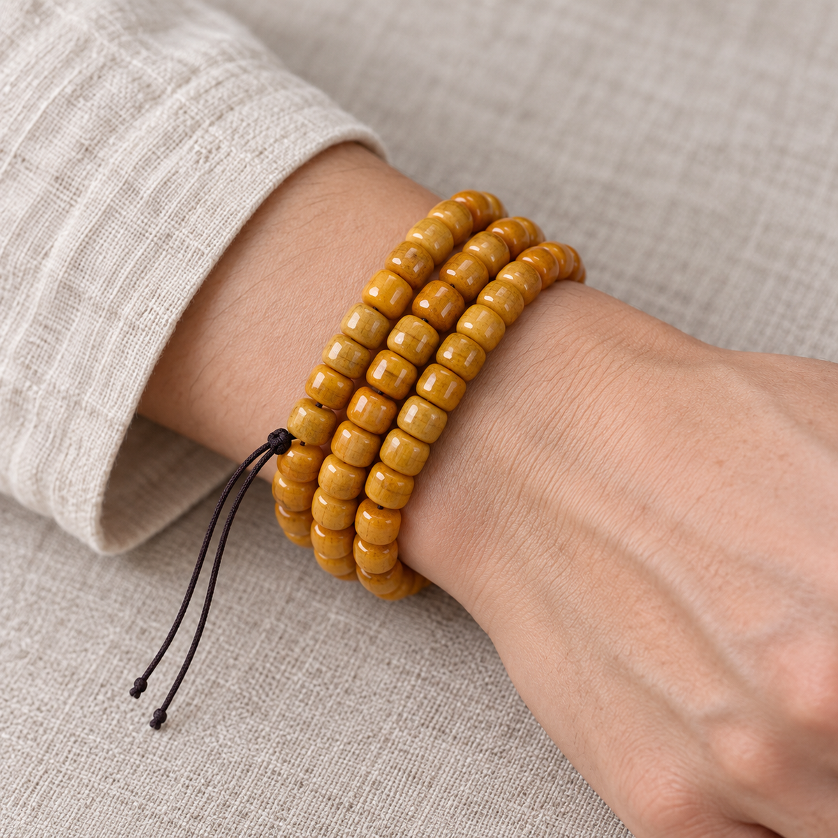 Tibetan mala — wrist resting