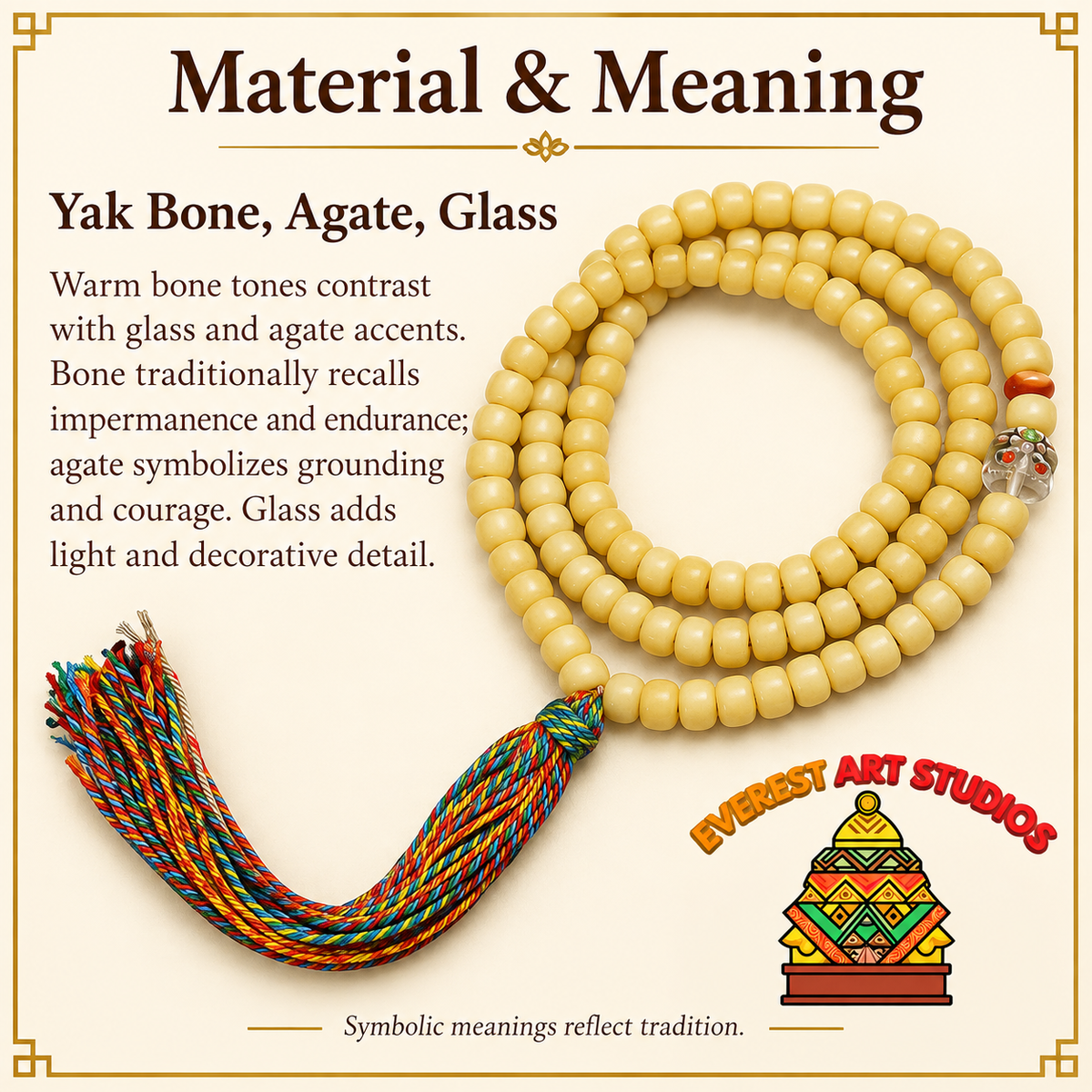 Tibetan mala — materials meaning