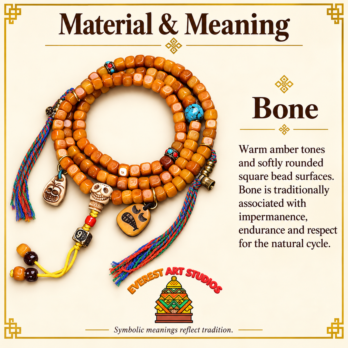 Tibetan mala — materials meaning