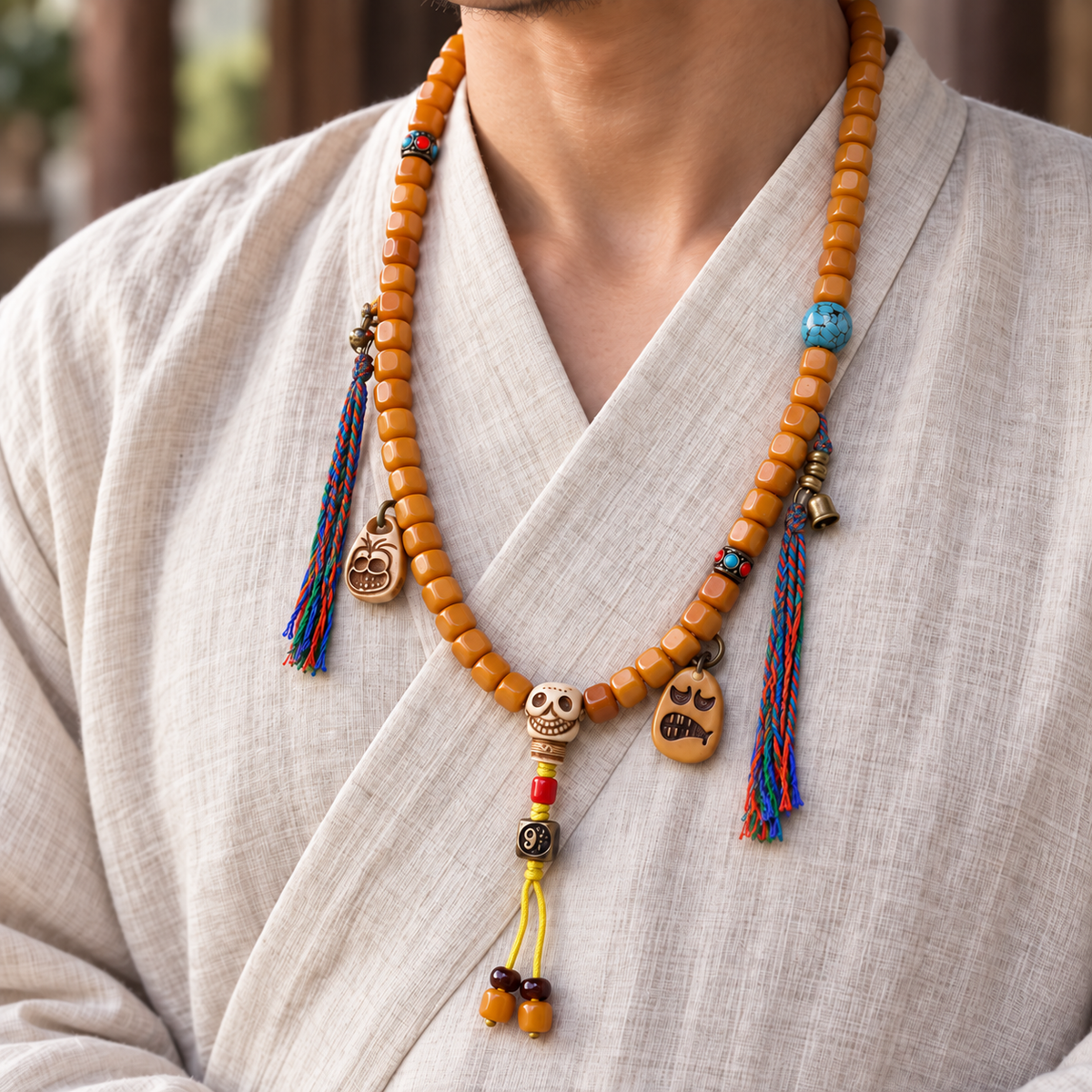 Tibetan mala — linen side