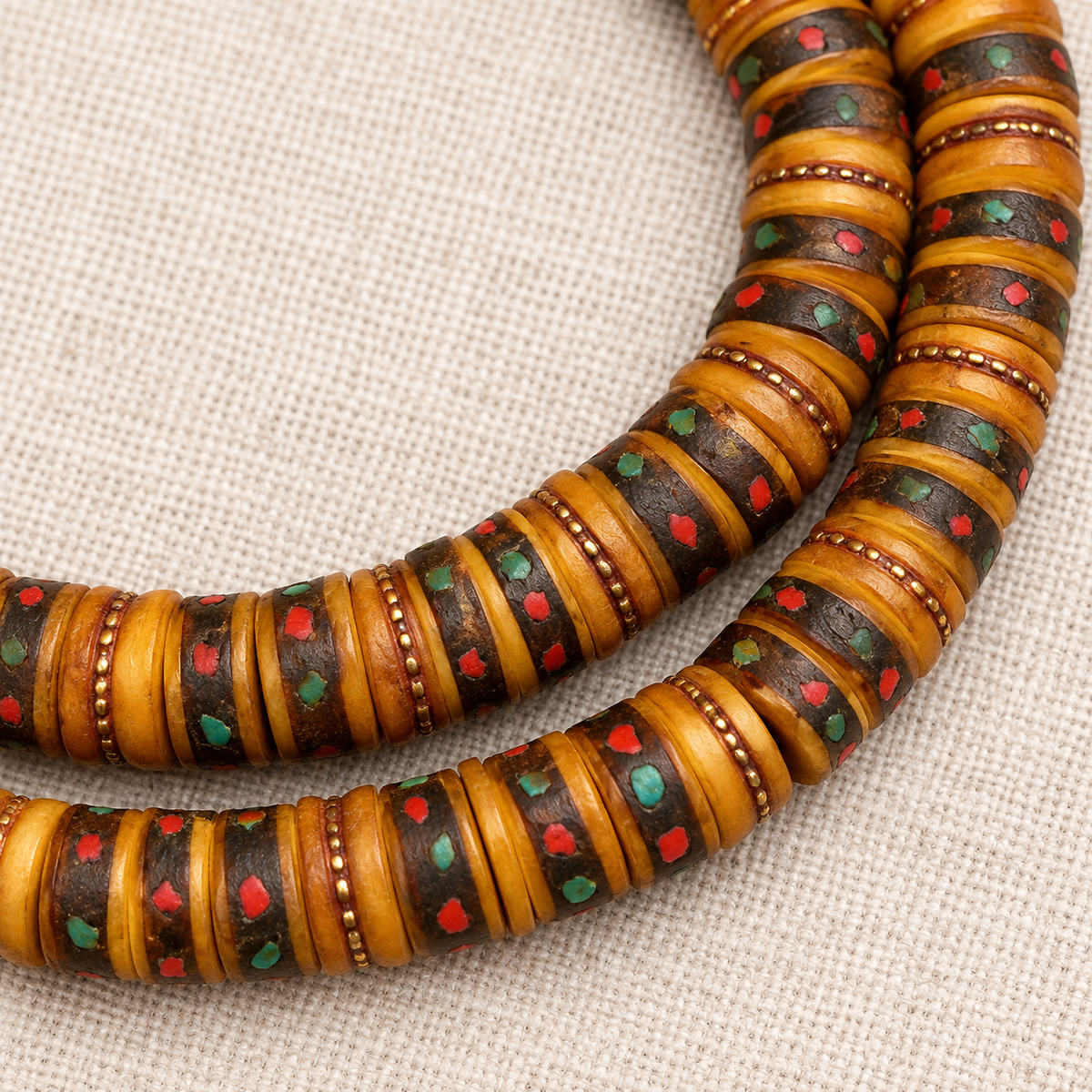 Tibetan mala DIY bead strand — bead detail