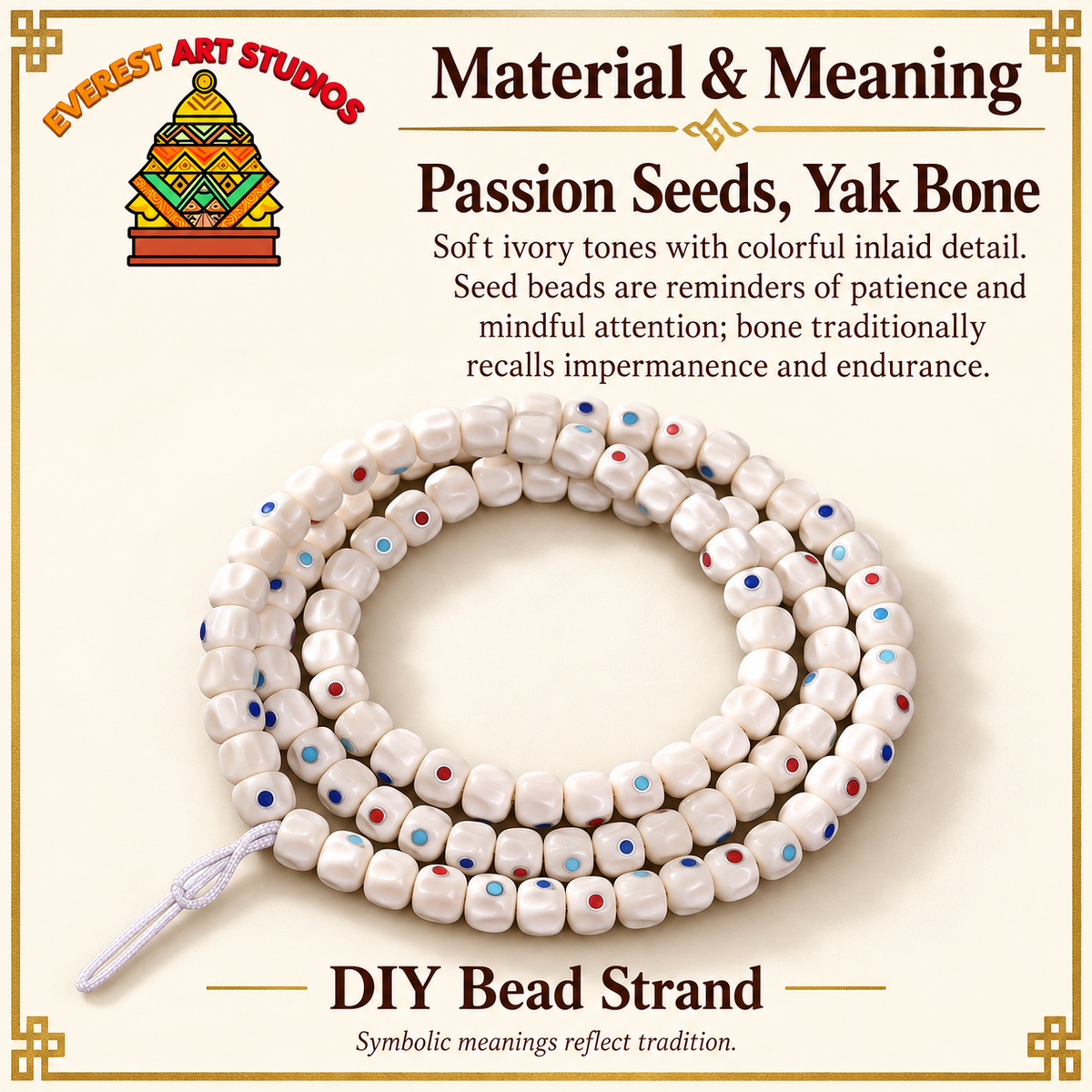 Tibetan mala DIY bead strand — materials meaning